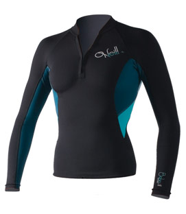 Womens wetsuit jacket with a short zipper